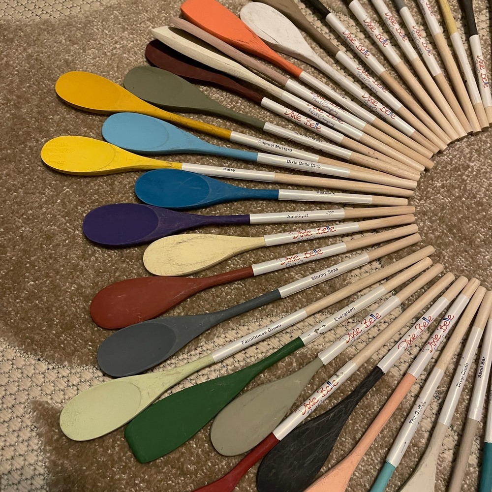 Dixie Belle Paint Company 64 Piece Painted Wooden Spoon Set Retailer Hobbyist - Picture 4 of 5